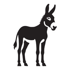 Fototapeta premium Donkey Silhouette Vector Illustration for Farm Animals