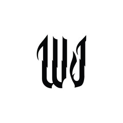 WJ monogram logo design letter text name symbol monochrome logotype alphabet character simple logo
