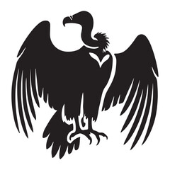 Powerful Vulture Silhouette Vector Illustration Graphic