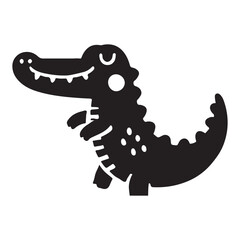 Charming Alligator Silhouette Vector Illustration