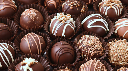 National Truffle Day: Handmade chocolate truffles in individual paper cases.