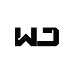 WJ monogram logo design letter text name symbol monochrome logotype alphabet character simple logo