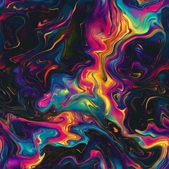 Cosmic Nebula Swirls Abstract Vibrant Fluid Art Background