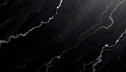 Abstract Black Marble Texture with Elegant Veins