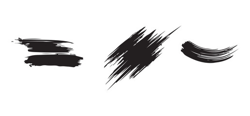 Abstract Black Brush Stroke Set Illustration