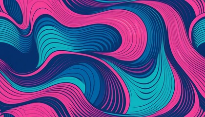 Obraz premium Abstract Swirling Lines in Pink Blue and Dark Blue