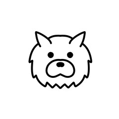 outline of the dog's head