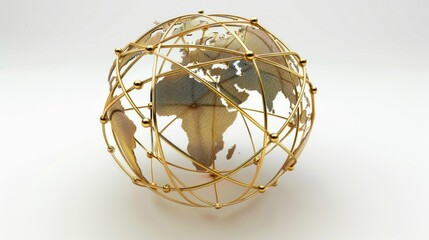 A globe with digital connections symbolizing global trade.