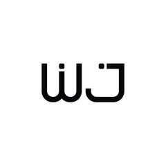 WJ monogram logo design letter text name symbol monochrome logotype alphabet character simple logo