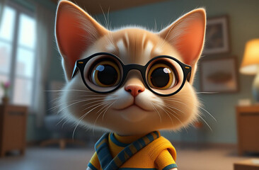 Cute traveler cat with big eyes