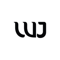 WJ monogram logo design letter text name symbol monochrome logotype alphabet character simple logo