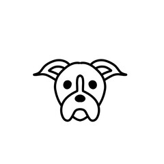 outline of the dog's head