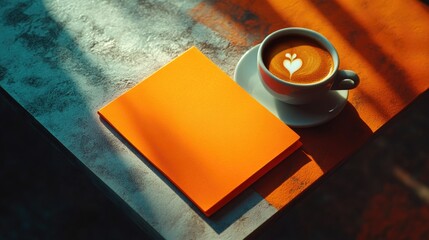 A warm cup of coffee sits on a table alongside a piece of paper, perfect for jotting down notes or ideas