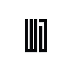 WJ monogram logo design letter text name symbol monochrome logotype alphabet character simple logo