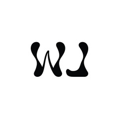 WJ monogram logo design letter text name symbol monochrome logotype alphabet character simple logo