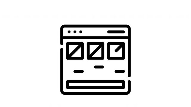 Icon Line Motion Graphics Wireframe