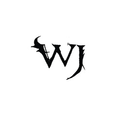 WJ monogram logo design letter text name symbol monochrome logotype alphabet character simple logo