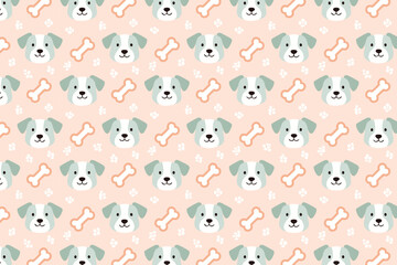 Dog and bone pattern background flat style illustration design