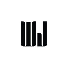 WJ monogram logo design letter text name symbol monochrome logotype alphabet character simple logo