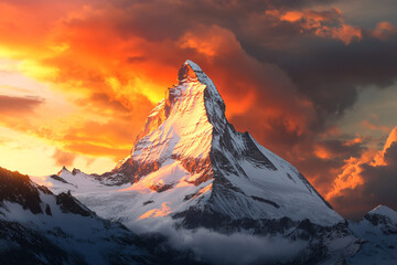 a mountain with a very tall peak in the sky