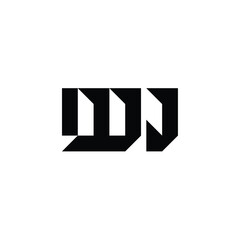 WJ monogram logo design letter text name symbol monochrome logotype alphabet character simple logo