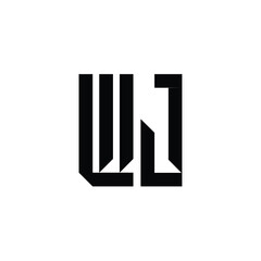 WJ monogram logo design letter text name symbol monochrome logotype alphabet character simple logo