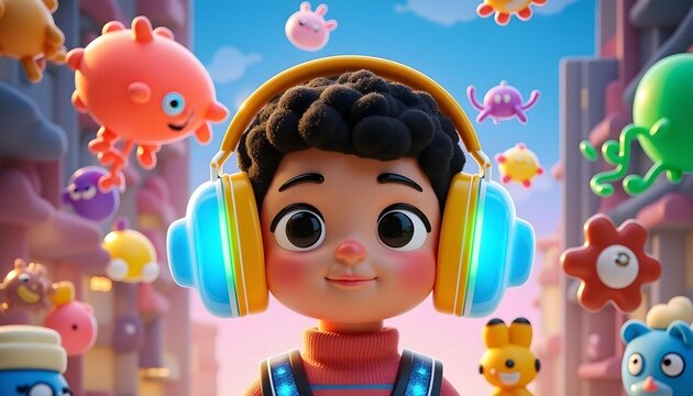 Whimsical Soundscape: A Fantastical Children's Illustration of Auditory Processing Disorder (APD)