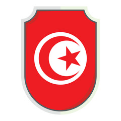 Tunisian national flag shield Badge