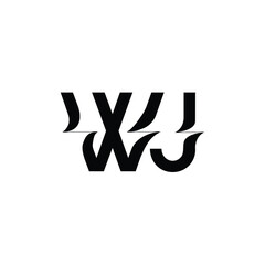 WJ monogram logo design letter text name symbol monochrome logotype alphabet character simple logo