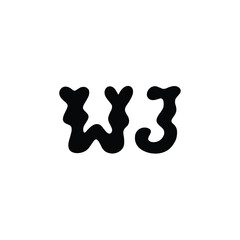 WJ monogram logo design letter text name symbol monochrome logotype alphabet character simple logo