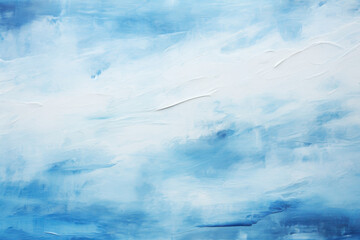 Obraz premium Vibrant blue oil painting with rich texture creating a wave-like effect representing calmness and tranquility in an abstract form