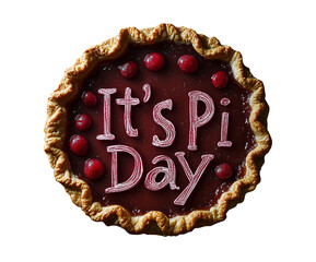 Pi Day Celebration png – Cherry Pie with 3.14 and Typography