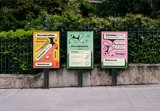 Mockup Of Three Vertical Customizable Posters