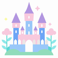 Fototapeta premium fairy tale castle vector illustration
