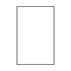 Simple black frame isolated on transparent background. Horizontal rectangle with rounded corners. Empty space