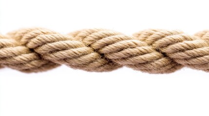 A close-up shot of a rope on a plain white background