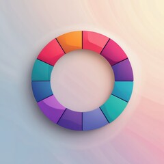 Obraz premium Colorful Geometric Circular Pattern with Vibrant Shades and Tones