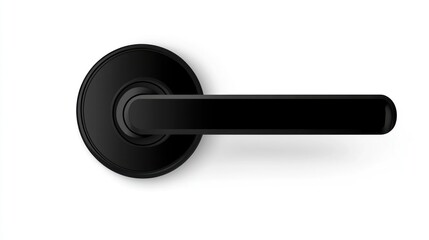 Black door handle, modern design, white background, interior design, website use