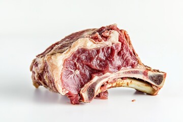 Fototapeta premium Freshly cut meat on a clean white surface