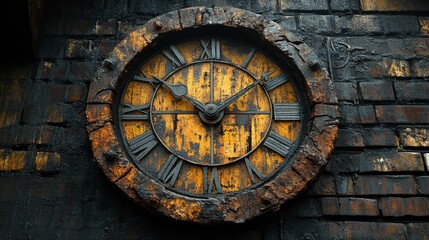 Obraz premium Wall clock displaying time at midnight with striking hour hand and clear face in realistic style
