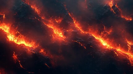 Fototapeta premium Fiery Abstract Cosmic Background with Intense Red and Orange Flames