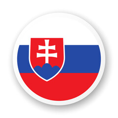 Fototapeta premium Flag of Slovakia icon. Round vector element with shadow. Best for mobile apps, UI and web design.