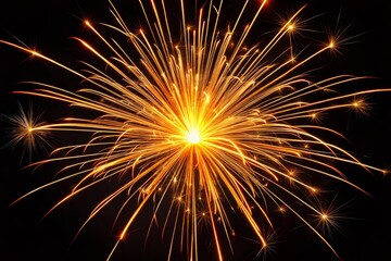 Fireworks Texture Thin Stroke Lines Isolated on Black Background