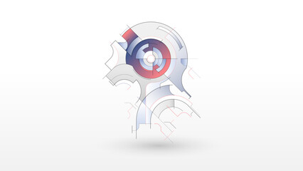 AI robot abstract geometric elements vector background