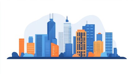 Obraz premium Modern City Skyline Illustration