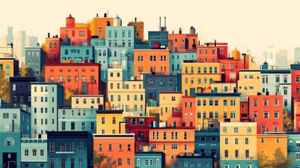 Colorful Cityscape Illustration