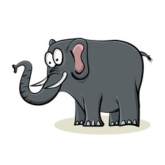 Vector elephant cartoon illustration isolated on a white background