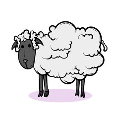 Hand-drawn cute sheep vector cartoon illustration graphic