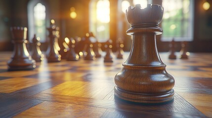 Close-up of a chess queen on a board.