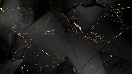Abstract Black and Gold Geometric Luxury Texture